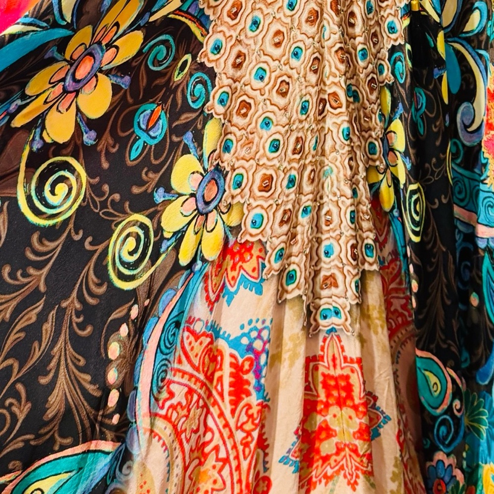 Key West Beach Vibes Manish Vaid Vibrant Multicolor Collector’s Maxi Dress